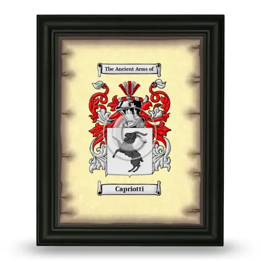 Capriotti Coat of Arms Framed - Black