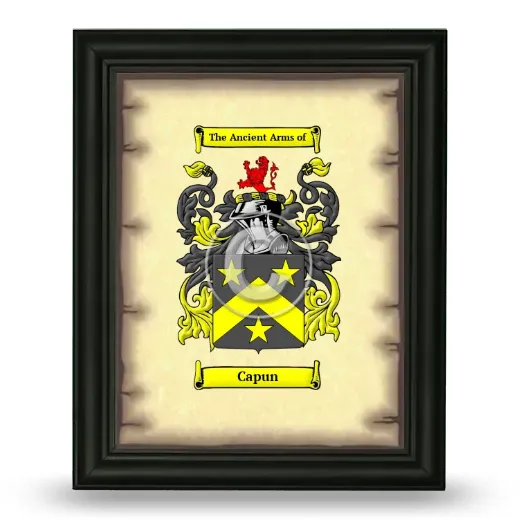 Capun Coat of Arms Framed - Black