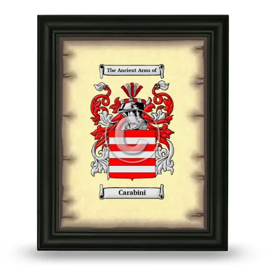 Carabini Coat of Arms Framed - Black