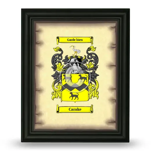 Carake Coat of Arms Framed - Black