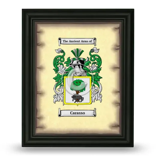 Carasso Coat of Arms Framed - Black