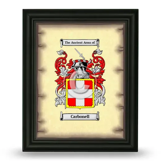 Carbonell Coat of Arms Framed - Black