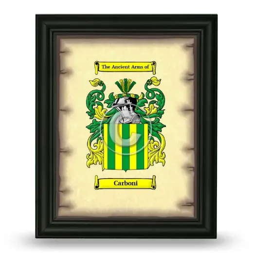 Carboni Coat of Arms Framed - Black