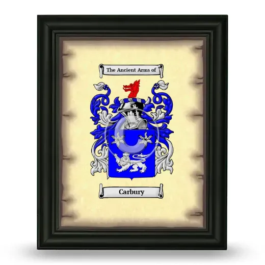 Carbury Coat of Arms Framed - Black