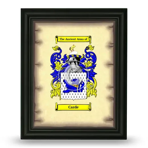 Carde Coat of Arms Framed - Black