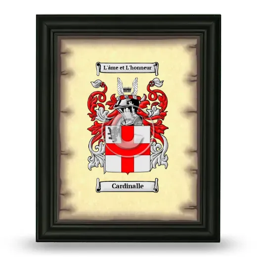 Cardinalle Coat of Arms Framed - Black