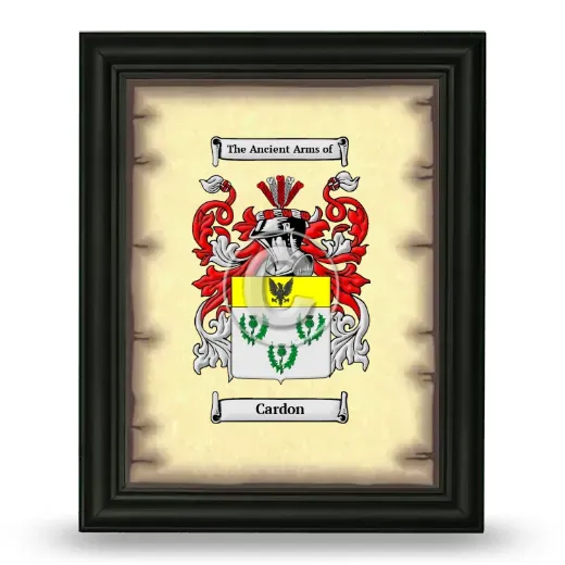 Cardon Coat of Arms Framed - Black