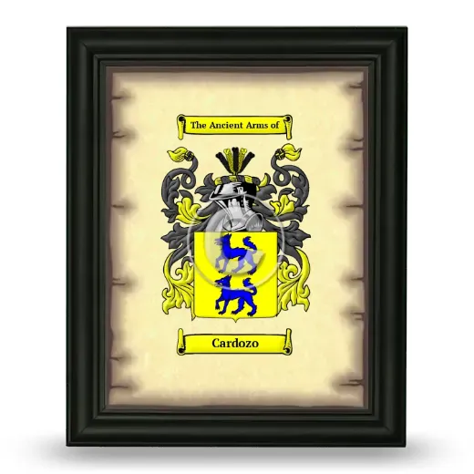 Cardozo Coat of Arms Framed - Black
