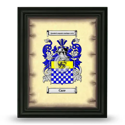 Care Coat of Arms Framed - Black