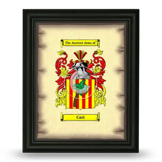 Cari Coat of Arms Framed - Black