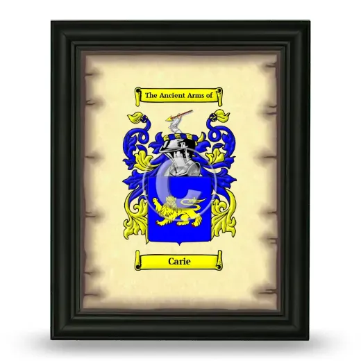 Carie Coat of Arms Framed - Black