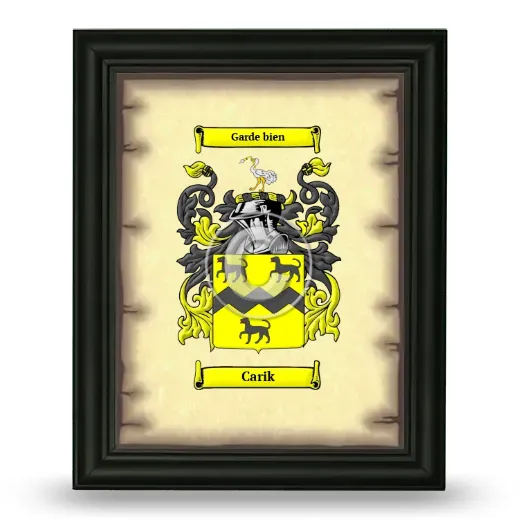 Carik Coat of Arms Framed - Black