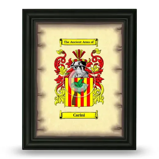 Carini Coat of Arms Framed - Black