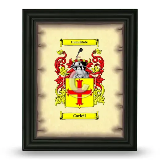 Carleil Coat of Arms Framed - Black