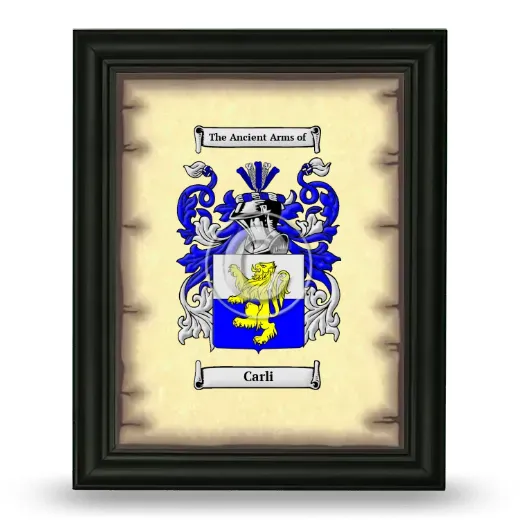 Carli Coat of Arms Framed - Black