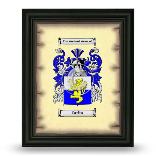 Carlin Coat of Arms Framed - Black