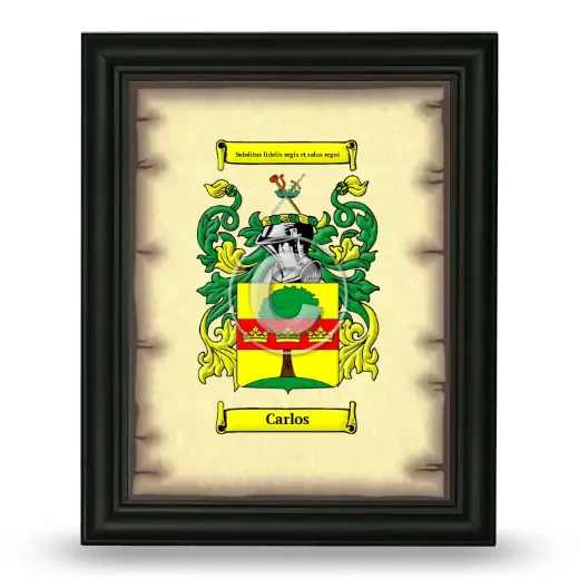 Carlos Coat of Arms Framed - Black