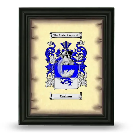 Carlson Coat of Arms Framed - Black