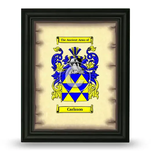 Carlsson Coat of Arms Framed - Black