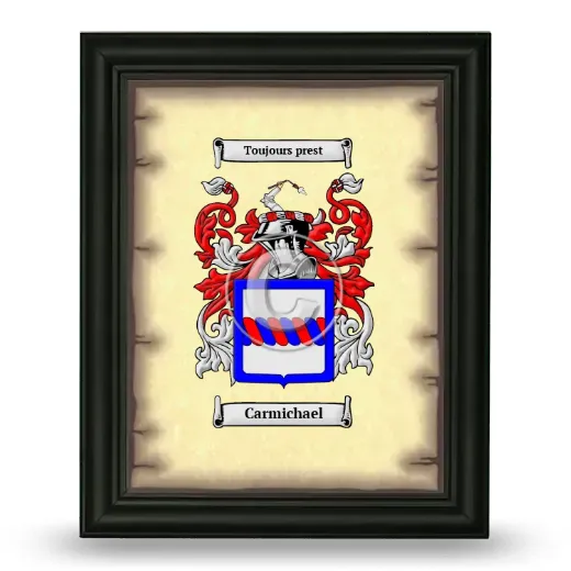 Carmichael Coat of Arms Framed - Black