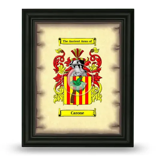 Carone Coat of Arms Framed - Black