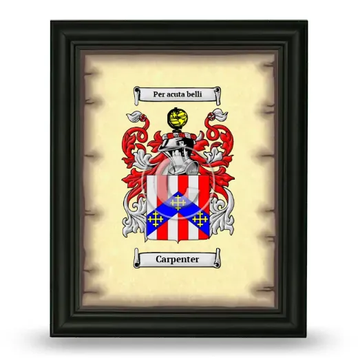 Carpenter Coat of Arms Framed - Black