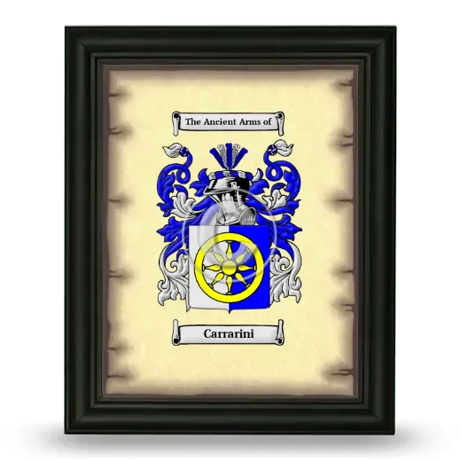 Carrarini Coat of Arms Framed - Black