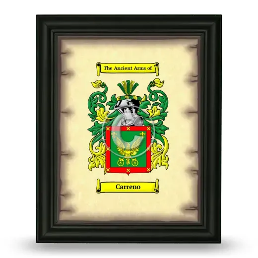 Carreno Coat of Arms Framed - Black