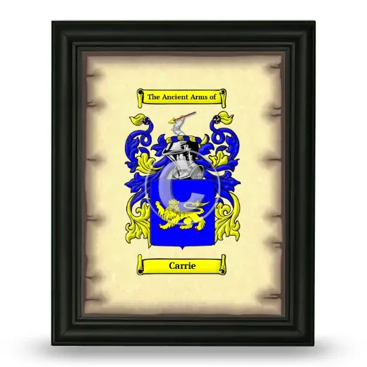 Carrie Coat of Arms Framed - Black