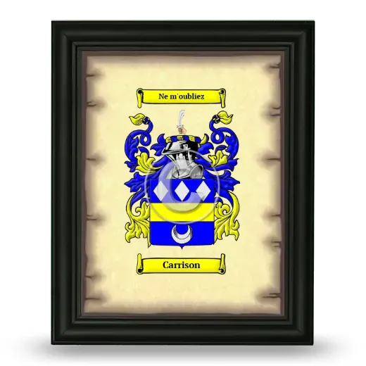 Carrison Coat of Arms Framed - Black