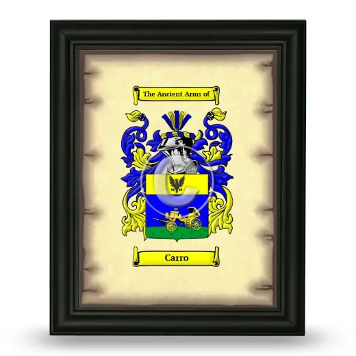 Carro Coat of Arms Framed - Black