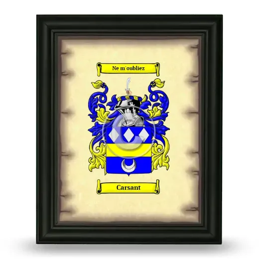 Carsant Coat of Arms Framed - Black