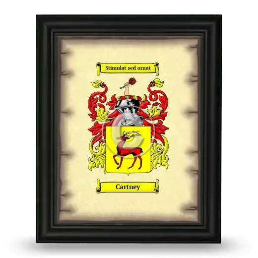 Cartney Coat of Arms Framed - Black