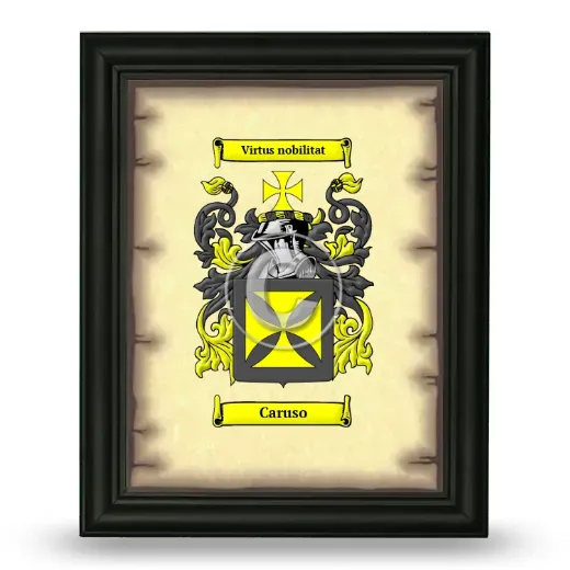 Caruso Coat of Arms Framed - Black