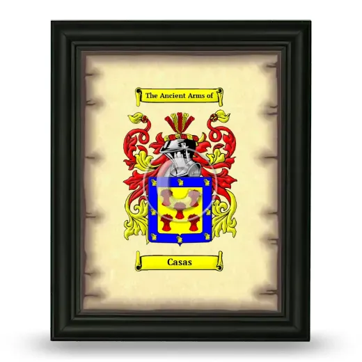 Casas Coat of Arms Framed - Black