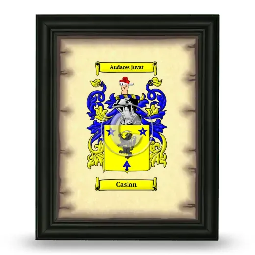 Caslan Coat of Arms Framed - Black