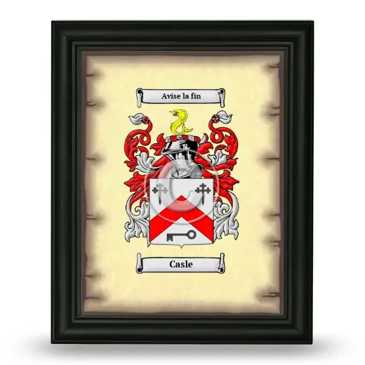 Casle Coat of Arms Framed - Black