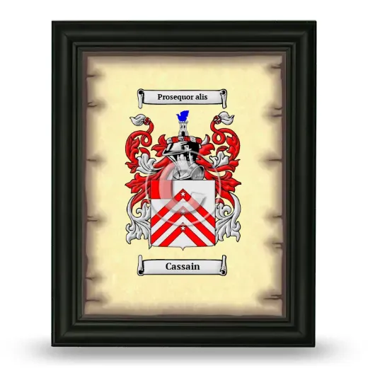 Cassain Coat of Arms Framed - Black