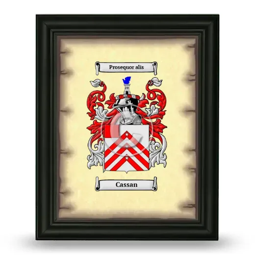 Cassan Coat of Arms Framed - Black