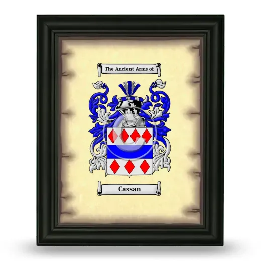 Cassan Coat of Arms Framed - Black