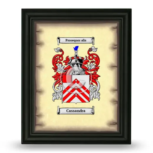 Cassandra Coat of Arms Framed - Black