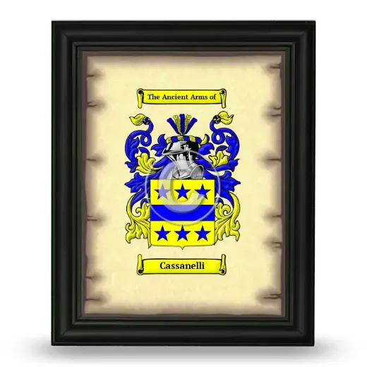 Cassanelli Coat of Arms Framed - Black
