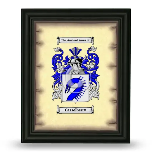Casselberry Coat of Arms Framed - Black