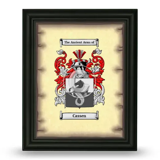 Cassen Coat of Arms Framed - Black