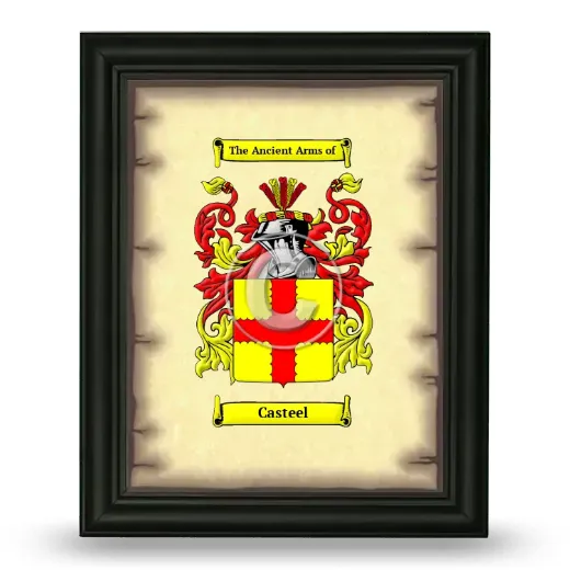 Casteel Coat of Arms Framed - Black