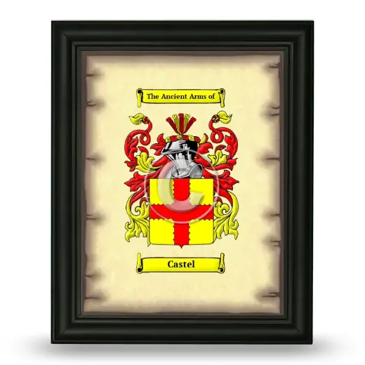 Castel Coat of Arms Framed - Black