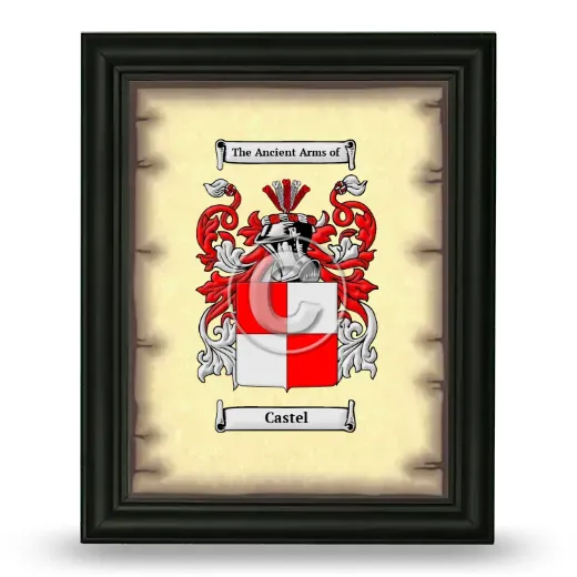 Castel Coat of Arms Framed - Black