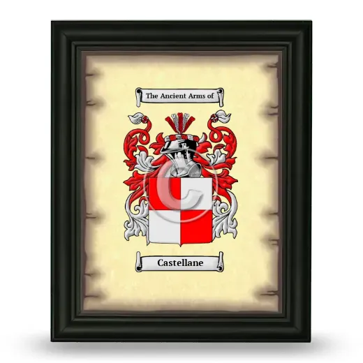Castellane Coat of Arms Framed - Black