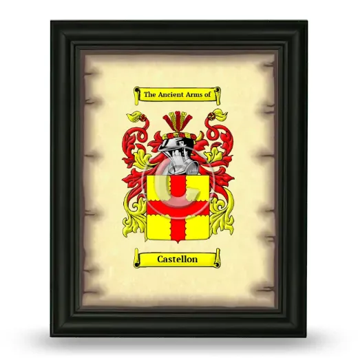 Castellon Coat of Arms Framed - Black