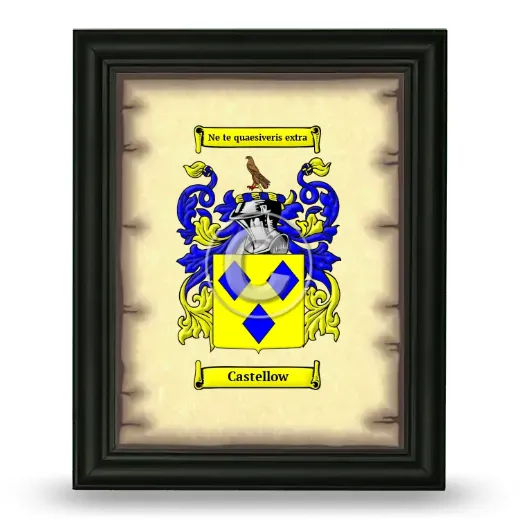 Castellow Coat of Arms Framed - Black